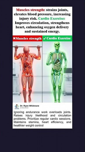 Muscle Strength vs Cardio — What Your Body Really Needs 💪#health #gym #fitness #food #viral