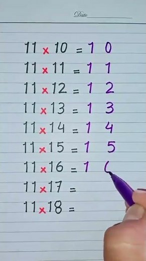 Easy Trick to Learn the Table of 11 | Fast Math Hack #shorts #generalmath #maths #mathstricks