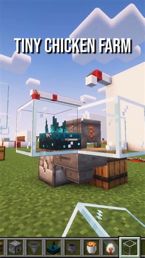 Compact Chicken Farm Tutorial #minecraft #minecraftshorts #minecrafttutorial #redstone #gaming
