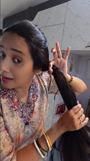 खोटे केस लावून जाड वेणी बांधली 😍 Hair Extensions ✨