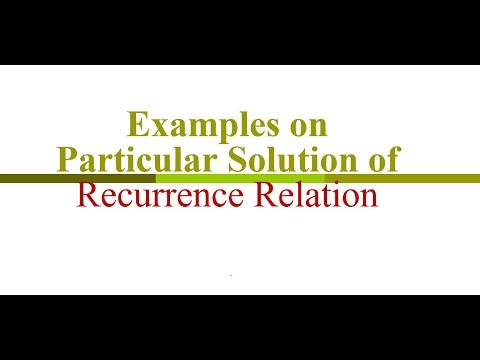 Problems on Particular Solution of Recurrence Relation