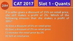 CAT 2017 | Slot 1 | Quantitative Aptitude | Arithmetic - Profit and Loss | 2IIM CAT Coaching