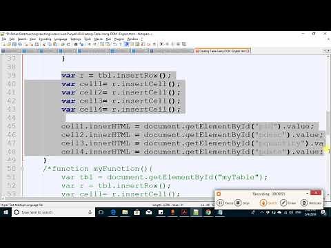 Maintaining HTML TABLE using localStorage