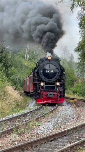 Dampflok mit Volldampf bergan im Harz #steam #nostalgia #locomotive #trainspotting #railway