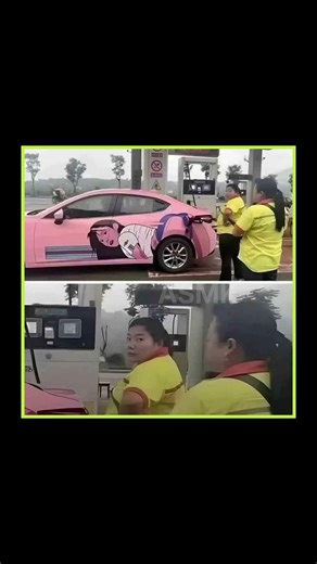When the Gas Station Becomes a Meme 😂 | Funny Anime Car Reaction #viral