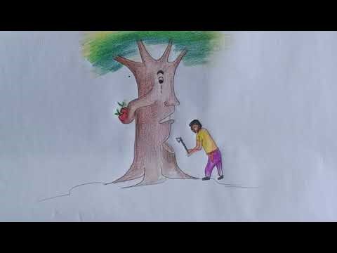 How to draw Tree || Tree drawing step by step || Tree colour drawing easy #drawing #treedrawing#art