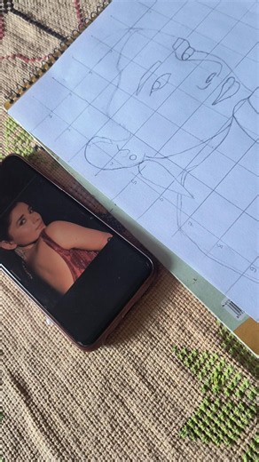 sketch of actress Kanika maan with grid method #artist #art