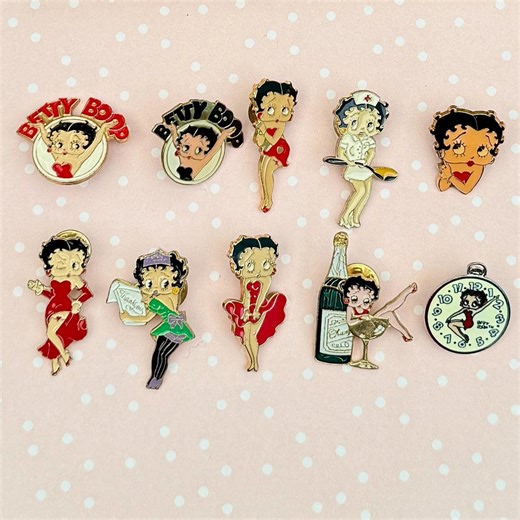 Vintage Betty Boop Enamel Pin – 1980s–1990s Collectible Cartoon Character Brooch, KFS Licensed Betty Boop Pin - Etsy