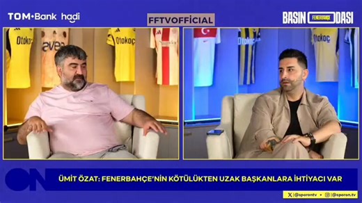 💥 Ümit Özat: Fenerbahçe’ye huzur gelsin istiyorsanız Fenerbahçe’yi mutlaka yabancı bir yatırımcının alması lazım. Bak bu kulübün satılması lazım.🗣️Sercan Hamzaoğlu: Haydaa niye?🗣️Ümit Özat: O zaman işte bu sosyal medyadaki enikler nemalanamazlar.