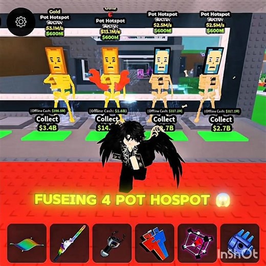 FUSEING 4 POT HOSPOT 😱 Finally I Got Ghost Cycle #robloxshorts #grow