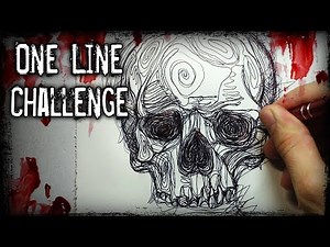 ONE LINE Drawing CHALLENGE! + Horror STORY (Creepypasta)