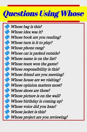 How to Form Questions with "Whose" for Clarity #english #spokenenglish