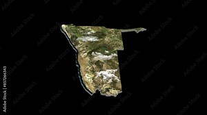 Namibia 3D Country Map Animation Transparent Alpha