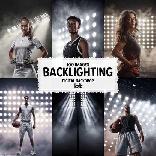 Stadium Fog Backlight Sports Backdrops | Football and All Sports Stadium Backlighting, Smoke Effects Sports Photography Designs Overlays - Etsy