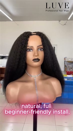 Black Friday Hot Sales 🔥18” Kinky Straight V Part Wig Easy Install & Super Natural #hairstyle