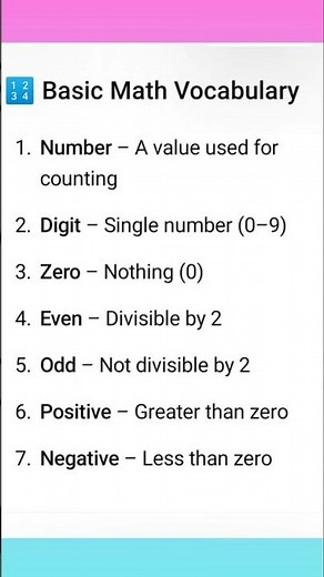 basic maths vocabulary