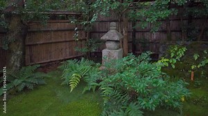 Buddhist temples in Japan are surrounded by small pagodas and symbols of Zen