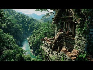 100 Days Building a Secret Primitive Stone House on the Cliffside