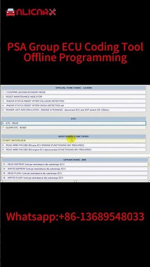 PSA Group ECU Coding Tool Support Offline Programming #ecuprogramming