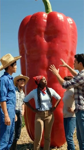 “World’s Biggest Capsicum Ever! Tiny Workers Cleaning & Cutting Giant Pepper 🌶️🔥”#shorts #offcuts