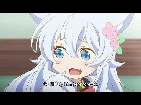 The customer touches Noera fluffy tail - Cheat Kusushi no Slow Life epi 1 scene