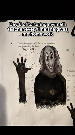 day 6 of torturing my math teacher everytime he gives me homework #art #horror #drawing #shorts