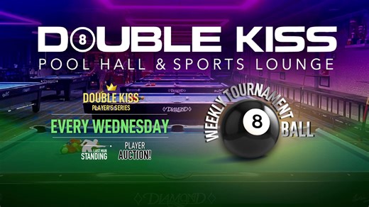 8 Ball Weekly Tournament 📆 Wed 21st Jan 2026 🏆 56 Players 📍Double Kiss Pool Hall & Sport Lounge https://maps.app.goo.gl/qFu2JhGWBepgd... | Double Kiss Pool Hall & Sports Lounge