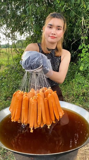 Cooking deep fried hot dog recipe | Food Partners