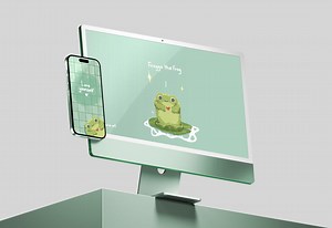 Cute Frog Wallpaper - Froggo the Frog Love - Etsy UK