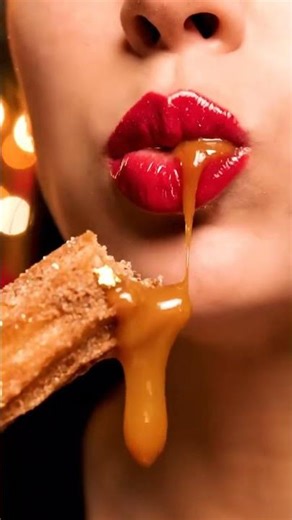 🥮 Caramel-Filled Churro ASMR | Crispy Crack & Hot Caramel Lava