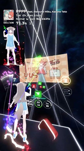 ミクとテトのオーラビーム💖 #beatsaber #ビートセイバー #vtuber #音ゲー #비트세이버