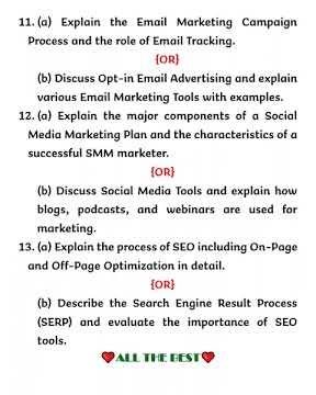 Digital Marketing Model Question Paper | B.Com Honours Computer Applications | 3rd Semester