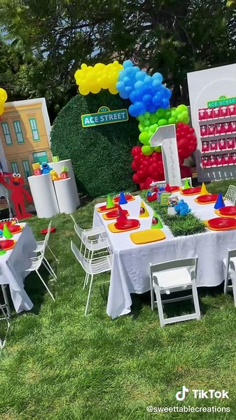 Colorful Sesame Street First Birthday Party Ideas