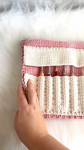 13K views · 144 reactions | Book Crochet Hook Organizer with pockets for notions and printed patterns and magazines ❤️ Make one! FREE pattern ---> https://www.nickishomemadecrafts.com/crochet-hook-holder/ . . . . #crochet #howtocrochet #crochethook #hookorganizer #hookcase #hookholder #crochetbeginner #learntocrochet #crochetpattern | Crochet Patterns & Tutorials by Nicki's Homemade Crafts | Facebook