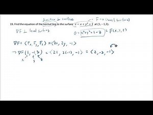 Finding the equation of the normal line to a surface
