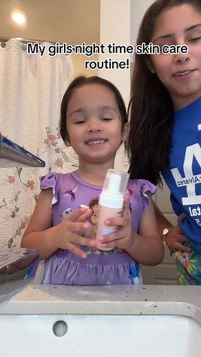 The girls night time skin care routine! 🫧🧼 #skincare #girlmom #teenskincare
