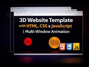 3D Website Template with HTML, CSS & JavaScript | Multi-Window Animation