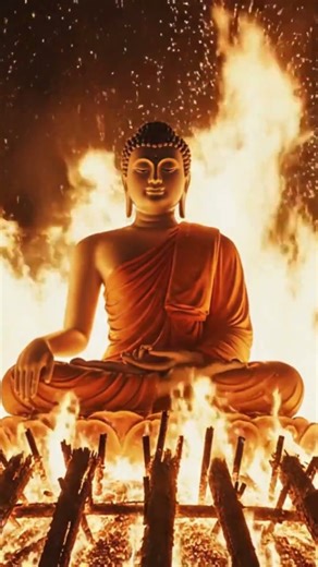 Meditating Amid Fire #Buddha #Meditation #InnerCalm #Peace #Wisdom