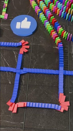 Domino Chain Reaction Ends in a Color Explosion! #satisfying #shorts #dominopark