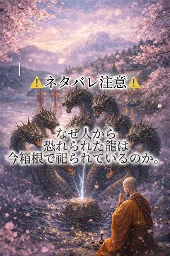 恐ろしい九頭龍の前で祈った僧…その瞬間、奇跡が起きた🐉 #箱根神社#日本神話#神様の物語#龍神#神社巡り#開運#スピリチュアル#日本の神様#雑学 #豆知識