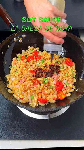 Spicy stir fried macaroni with bold wok flavor