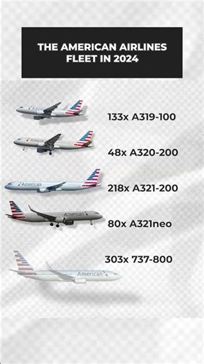 What American Airlines' Fleet Looks Like In 2024 #shorts