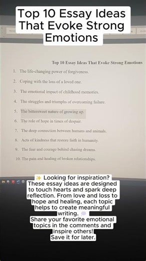 Top 10 Essay Ideas That Evoke Strong Emotions