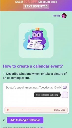 Add Google Calendar Events Using Your Voice
