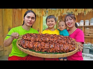 How to Make Giant Grilled Meat Skewers - Juicy & Delicious - Easy BBQ Recipe | SURVIVAL ALONE