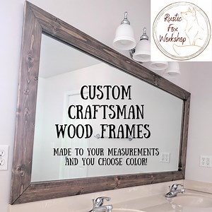 Custom Craftsman Wood Mirror Frame: Fits Existing Mirror, Choose Color & Size - Etsy
