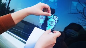 2pcs High Intensity Reflective Bumper Decal Keep a Safe Distance Car Stickers Auto Body Bumper Window Sticker Night Visibility Safety Driving Warning Sticker for Car Truck Vehicle (White)