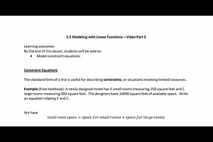 2.5 Part 2 Video - Linear Constraint Equations