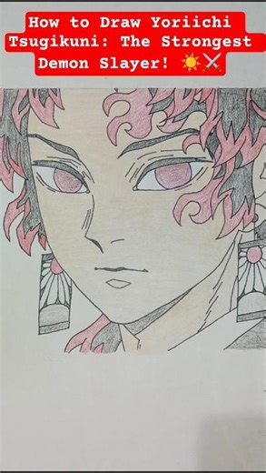 How to Draw Yoriichi Tsugikuni: The Strongest Demon Slayer! ☀️⚔️ #shorts
