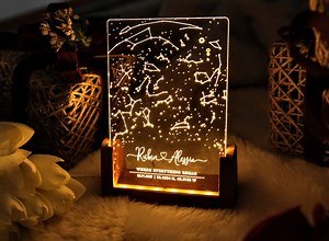 Personalized Constellation Chart Lamp - Gift Star Map on Night Light - Gift for Boyfriend / Girlfriend - Stars Chart Gift for Couples - Etsy